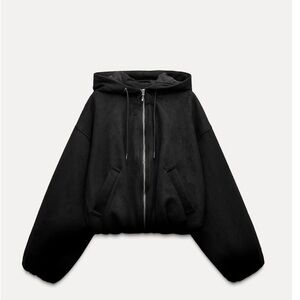Zara FAUX SUEDE CROP JACKET